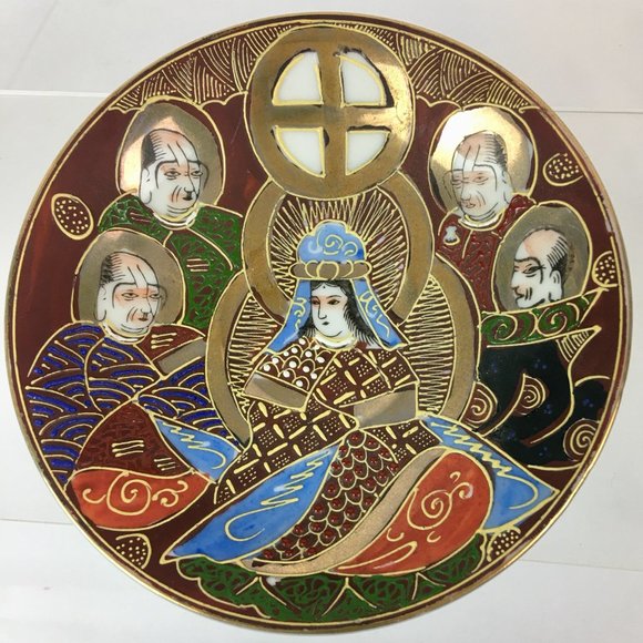 Vintage Japanese Goddess Scholars Moriage Made in Occupied Japan Cup & Saucer - Picture 8 of 11